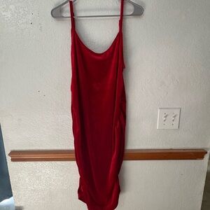 SHEIN Red Velvet Slip Dress